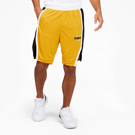 Shorts Puma Curl Basketball Homme Jaune | 7091532-NS