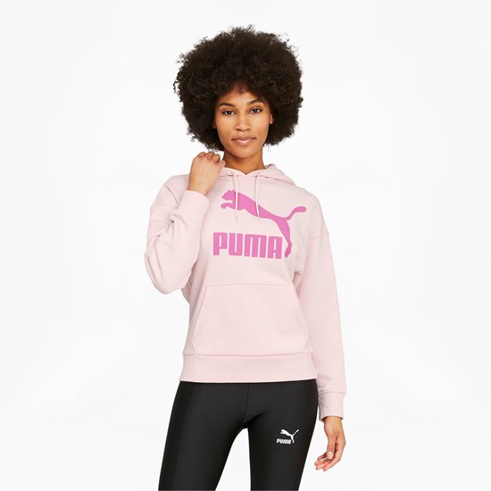 Sweat À Capuche Puma Classics Logo Femme Rose | 1049782-CV