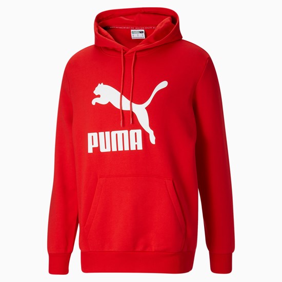 Sweat À Capuche Puma Classics Logo Homme Rouge Blanche | 5296417-MH