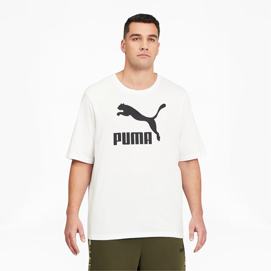 T Shirt Running Puma Classics Logo BT Homme Blanche Noir | 9412670-CZ
