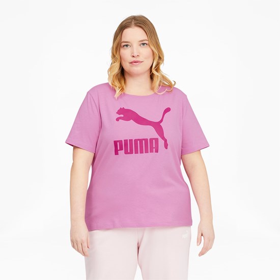T Shirt Running Puma Classics Logo PL Femme Opera Mauve | 1950384-NH
