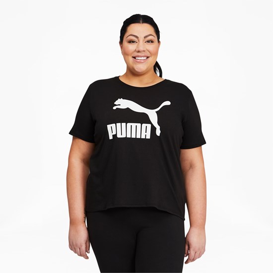 T Shirt Running Puma Classics Logo PL Femme Noir | 2098365-JM