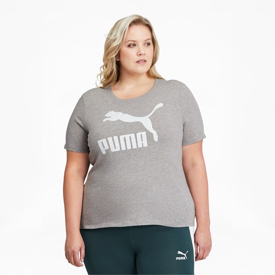 T Shirt Running Puma Classics Logo PL Femme Noir Blanche | 8913426-NA