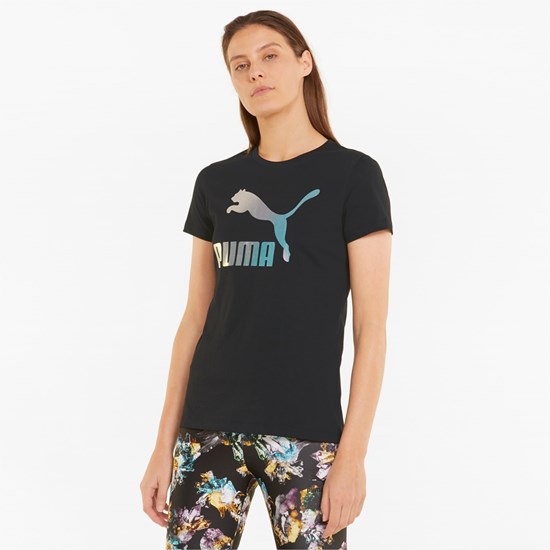 T Shirt Running Puma Crystal Galaxy Graphic Femme Noir | 4721936-OF