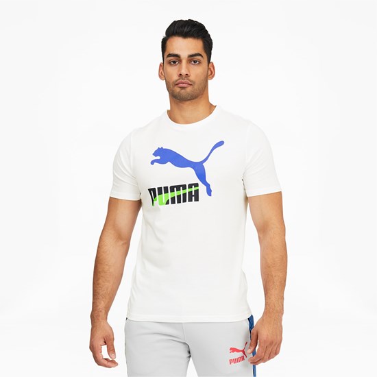 T Shirt Running Puma Dazed Classics Logo Homme Blanche | 0815237-YH