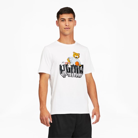 T Shirt Running Puma Dylan Corta Sleeve Basketball Homme Blanche | 0837491-HI