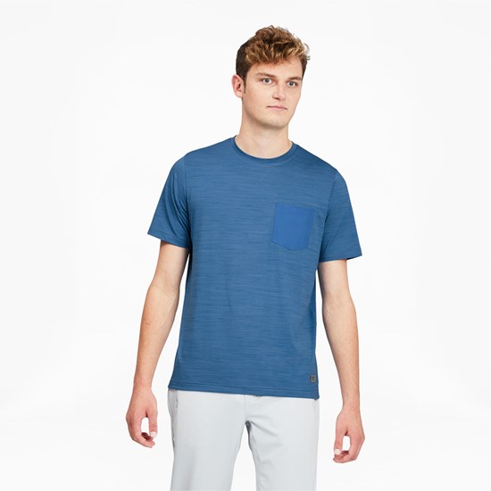 T Shirt Running Puma EGW CLOUDSPUN Pushcart Pocket Homme Bleu | 0163489-EG