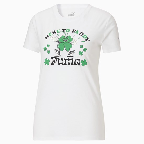 T Shirt Running Puma Here to Paddy Femme Blanche | 6594027-XJ