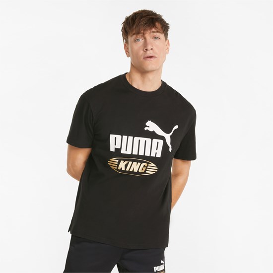 T Shirt Running Puma King Logo Homme Noir | 4687052-PI