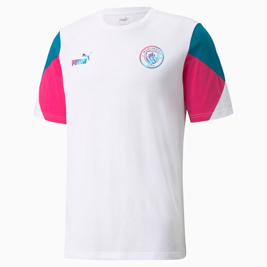 T Shirt Running Puma Manchester City FtblCulture Soccer Homme Blanche | 0421786-SB