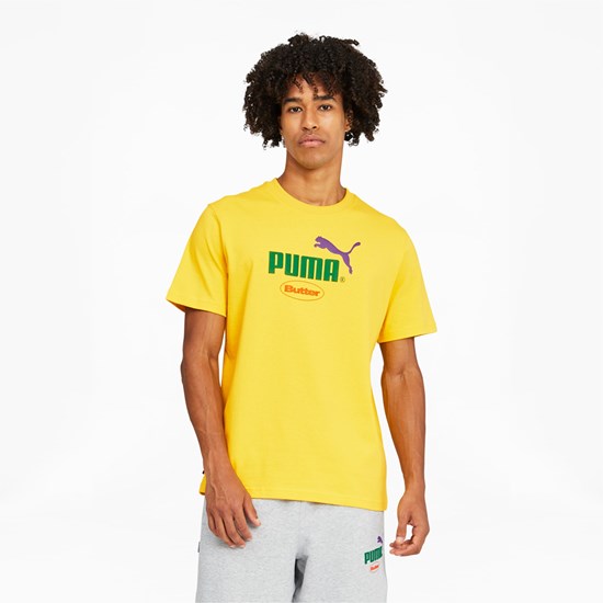 T Shirt Running Puma PUMA x BUTTER GOODS Graphic Homme Maize | 1824976-OC