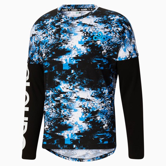 T Shirt Running Puma PUMA x CLOUD9 Printed Graphic Long Sleeve Esports Homme Blanche Noir | 8652107-SK