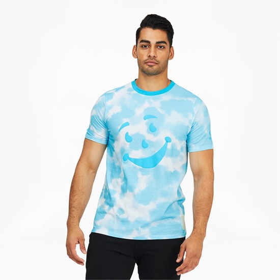 T Shirt Running Puma PUMA x Kool-Aid Tie Dye Homme Bleu | 0367481-TY