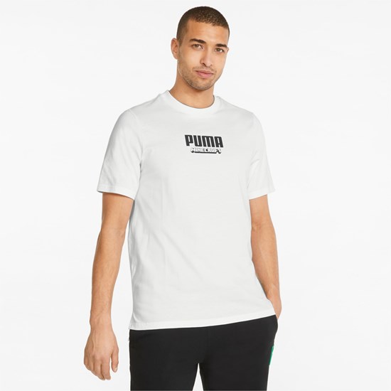 T Shirt Running Puma PUMA x MINECRAFT Graphic Homme Blanche | 1627480-WC