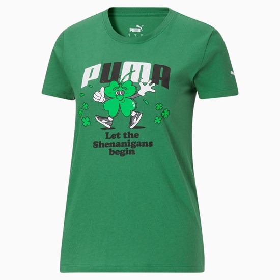 T Shirt Running Puma Paddy Shenanigans Femme Vert | 8971502-LF