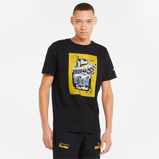T Shirt Running Puma Porsche Legacy Graphic Homme Noir | 0147835-EO