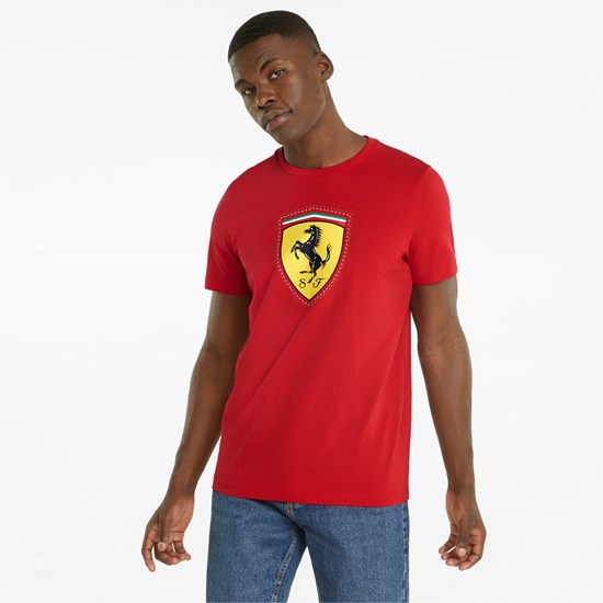 T Shirt Running Puma Scuderia Ferrari Race Color Shield Homme Rosso Corsa | 0379815-PO