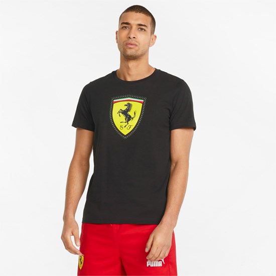 T Shirt Running Puma Scuderia Ferrari Race Color Shield Homme Noir | 6237908-VH