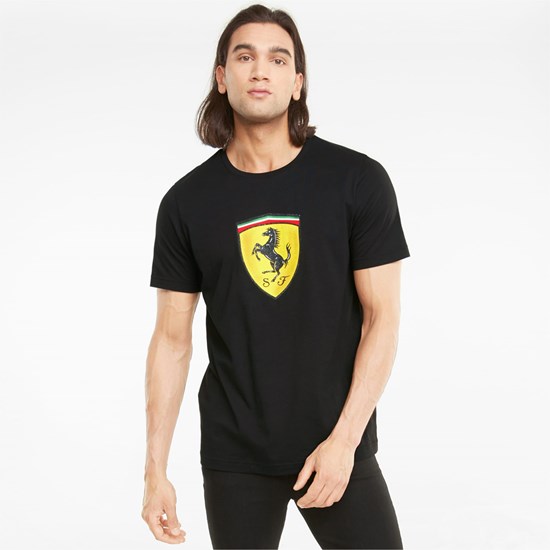 T Shirt Running Puma Scuderia Ferrari Race Bold Colour Shield Homme Noir | 7380154-WB