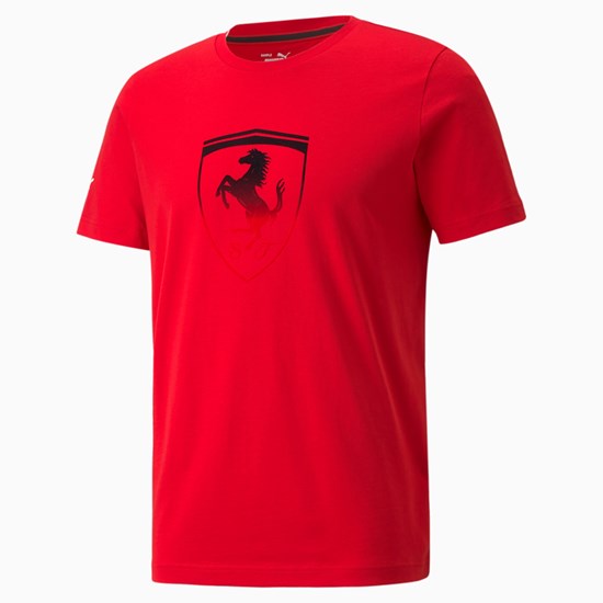 T Shirt Running Puma Scuderia Ferrari Race Big Shield Homme Rosso Corsa | 8092146-WI