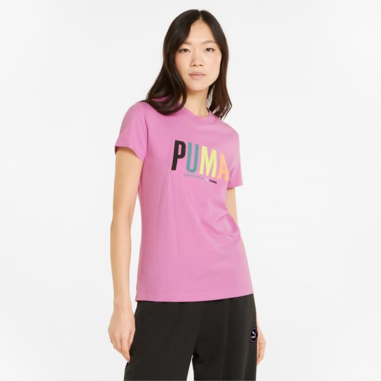 T Shirt Running Puma Sportswear by PUMA Graphic Femme Opera Mauve | 6210378-XG